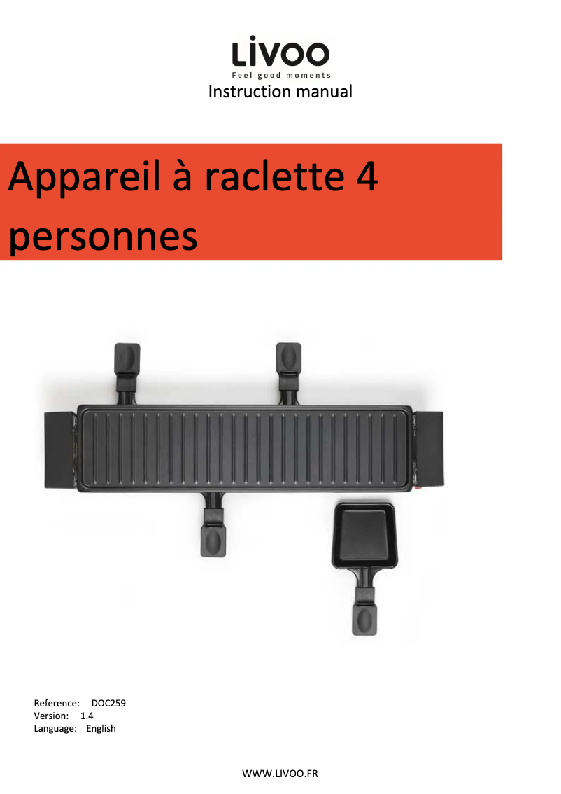 Page 1 de la notice Manuel utilisateur Livoo DOC259