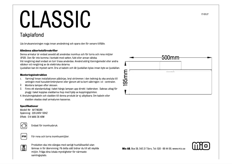 Image de la première page du manuel de l'appareil Classic