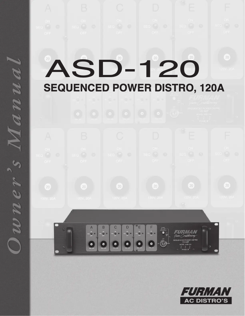 Página 1 del manual Manual de usuario Furman ASD-120 2.0