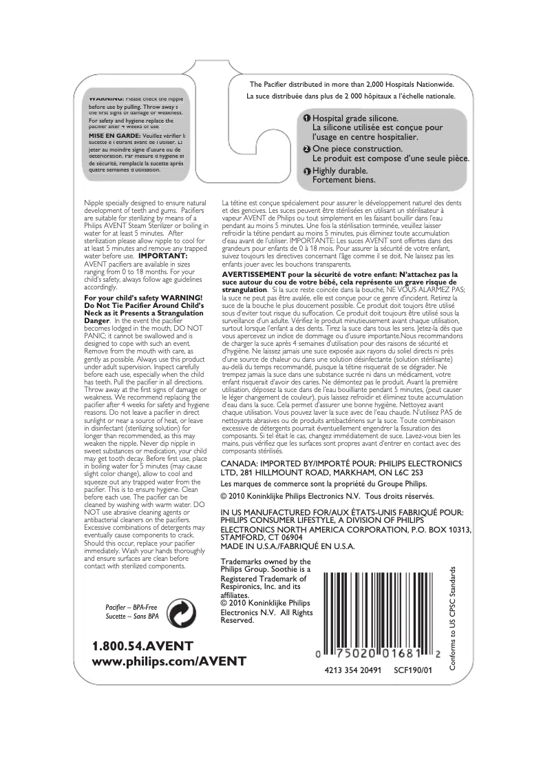 Página 1 del manual Manual de usuario Philips AVENT SCF193