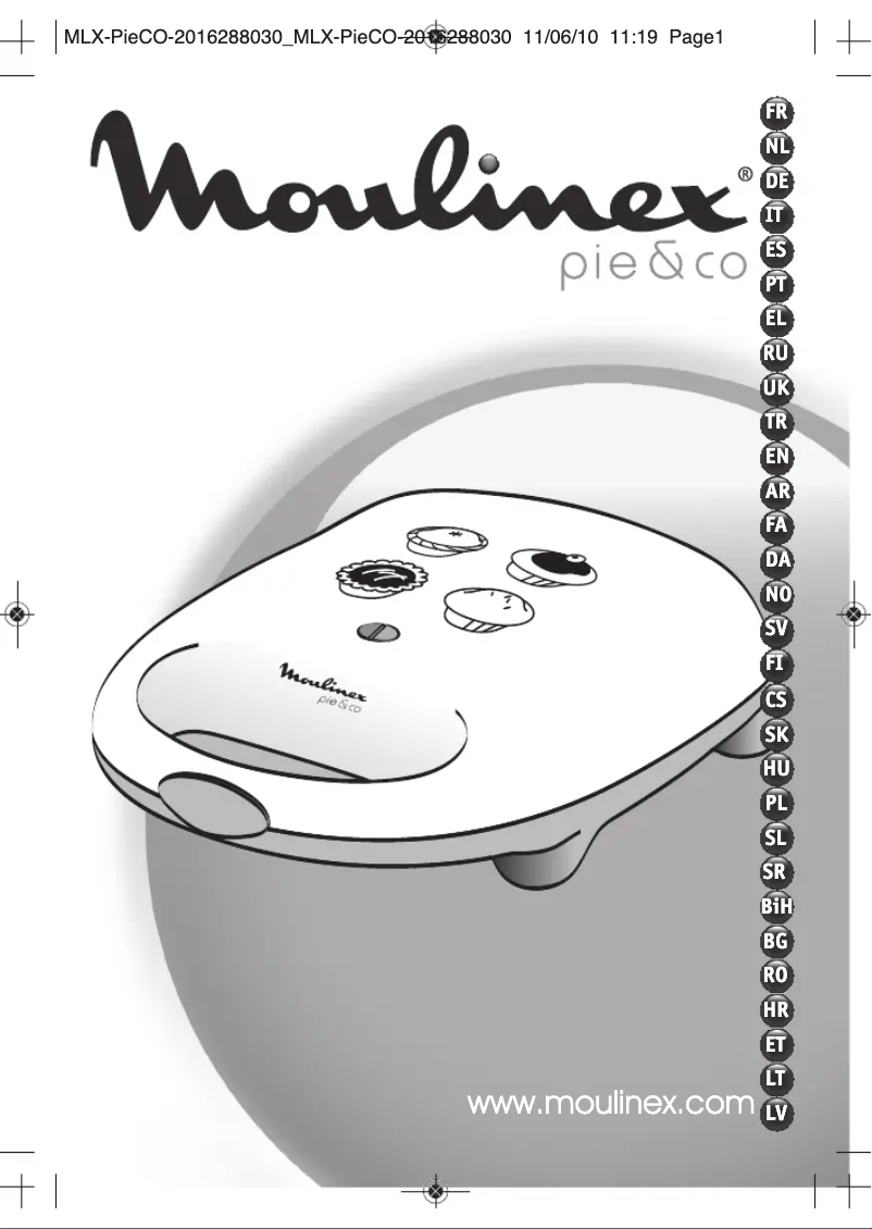 Page n°1 - Manuel utilisateur Moulinex Pie and Co SM2205