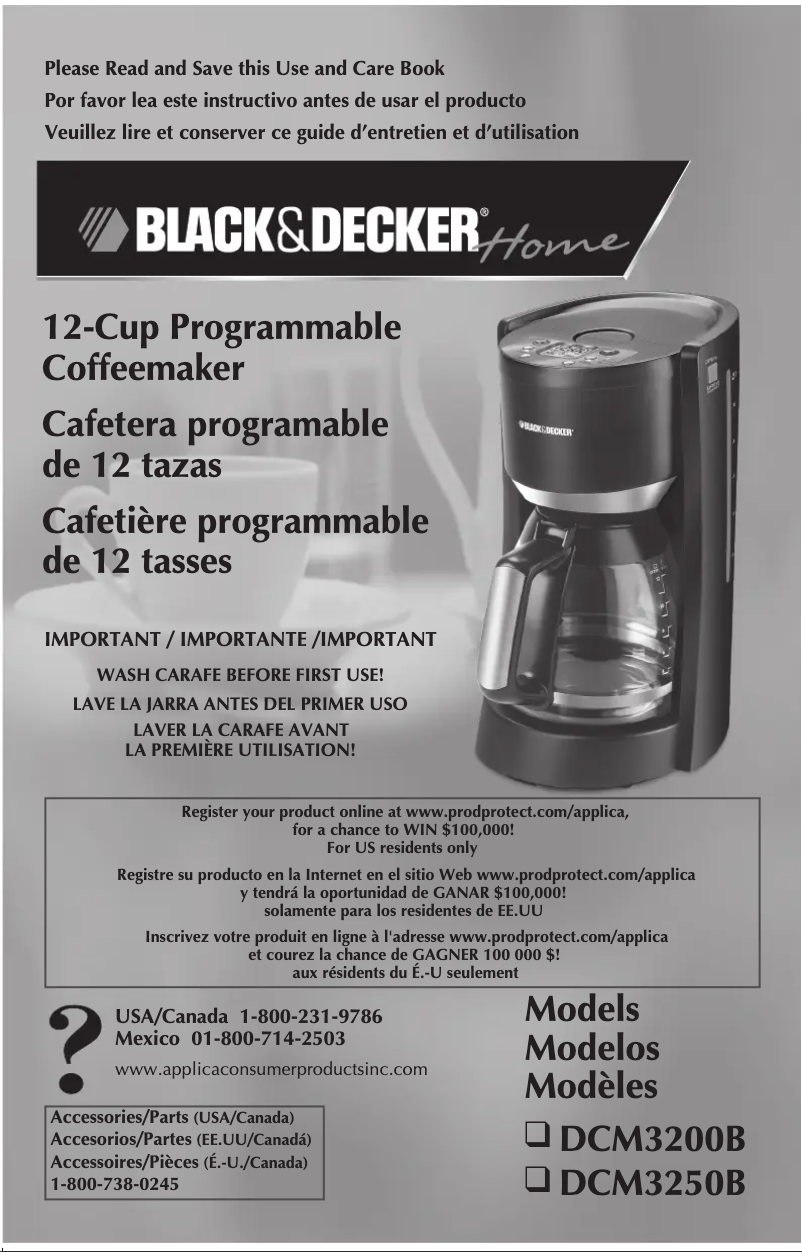 Page 1 de la notice Manuel utilisateur Black & Decker DCM3250B