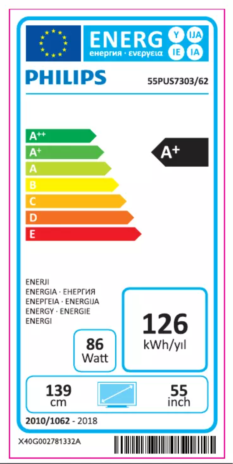 Imagen de la primera página del manual del dispositivo 55PUS7303