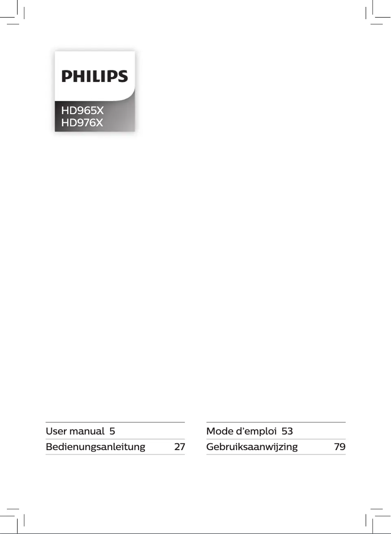 Page n°1 - Manuel utilisateur Philips Airfryer XXL HD9760