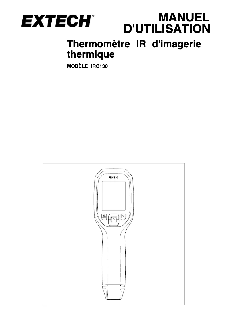 Page 1 of the manual User Manual Extech IRC130