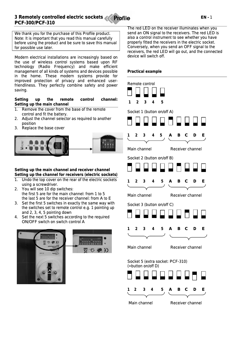 Image de la première page du manuel de l'appareil PCF-300