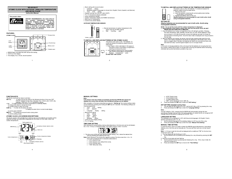 Page n°1 - Manuel utilisateur La Crosse Technology WS-8318U-IT
