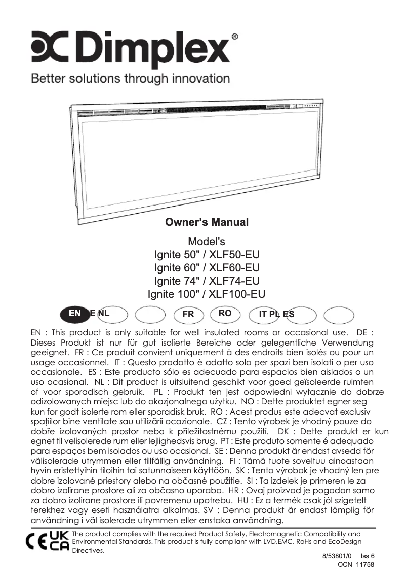 Page 1 de la notice Manuel utilisateur Dimplex XLF74