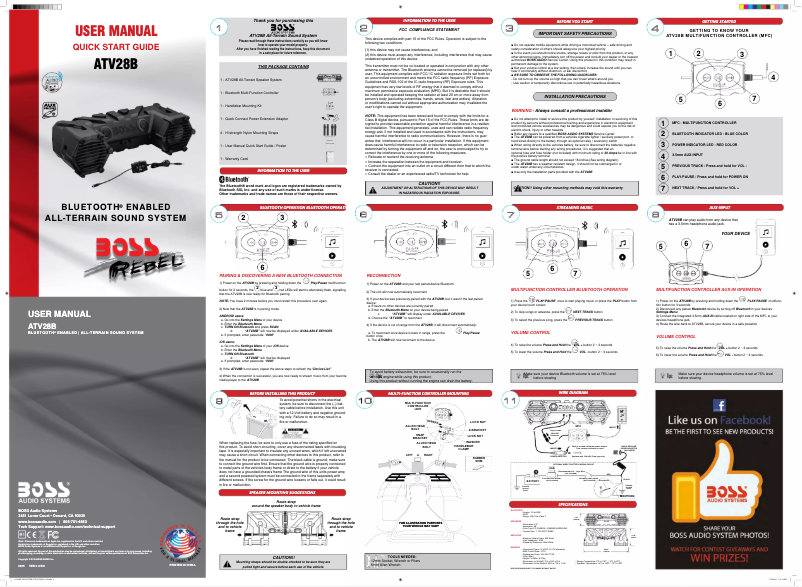Image de la première page du manuel de l'appareil ATV28B