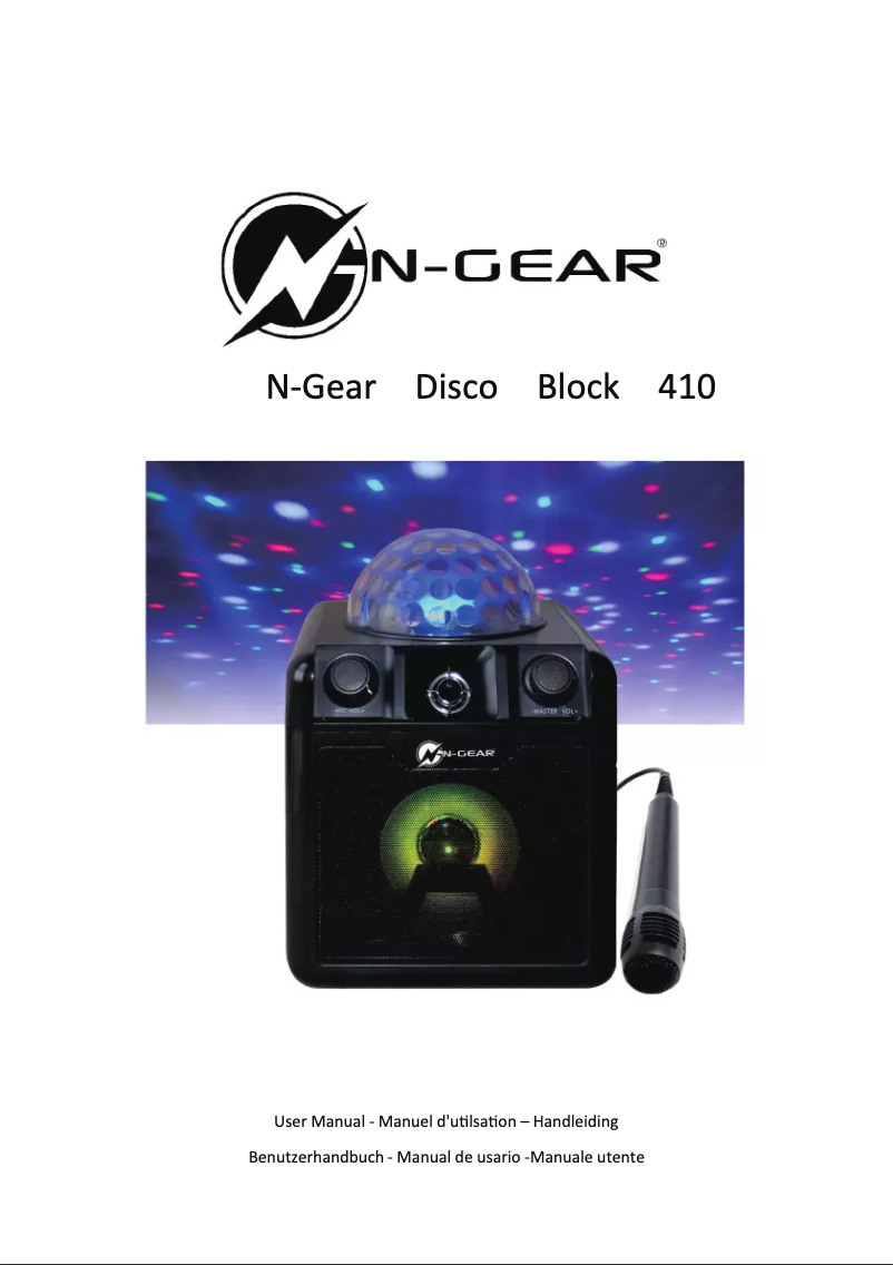 Page 1 de la notice Manuel utilisateur N-Gear Disco Block 410