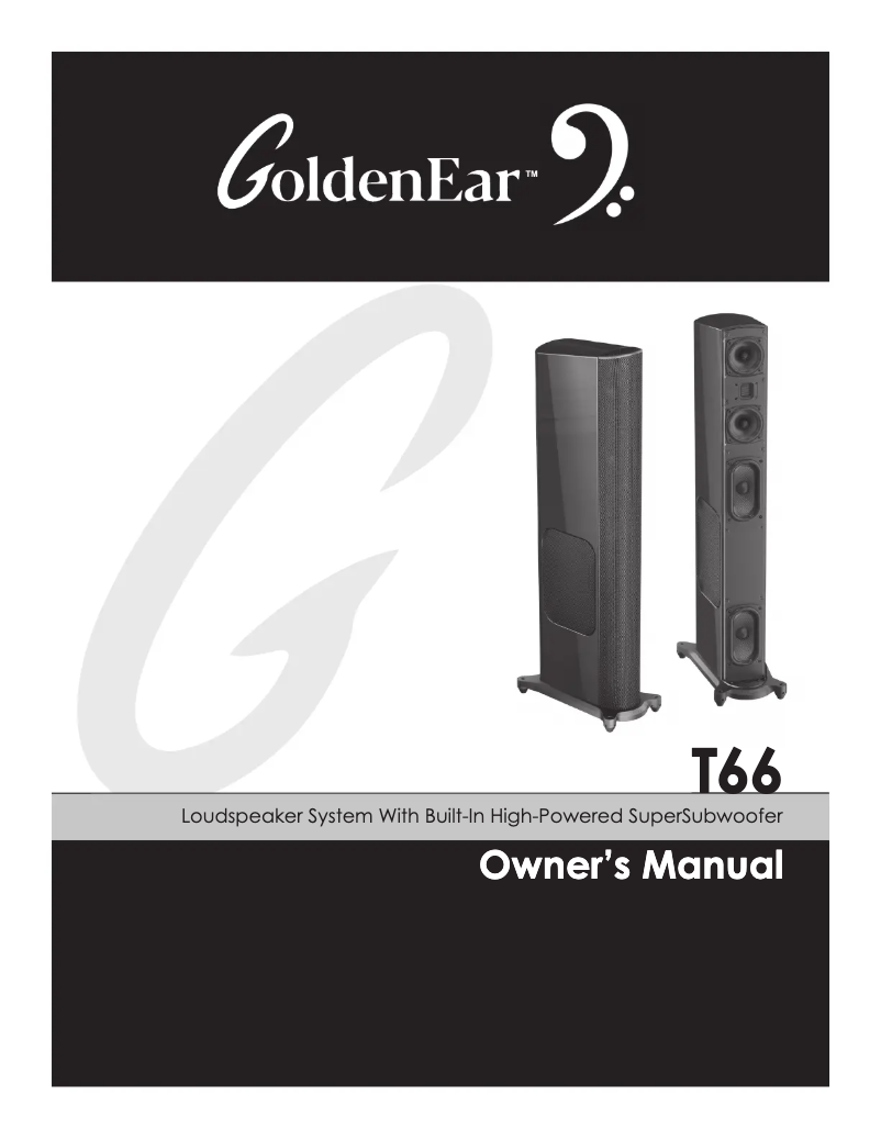 Page n°1 - Manuel utilisateur GoldenEar T66