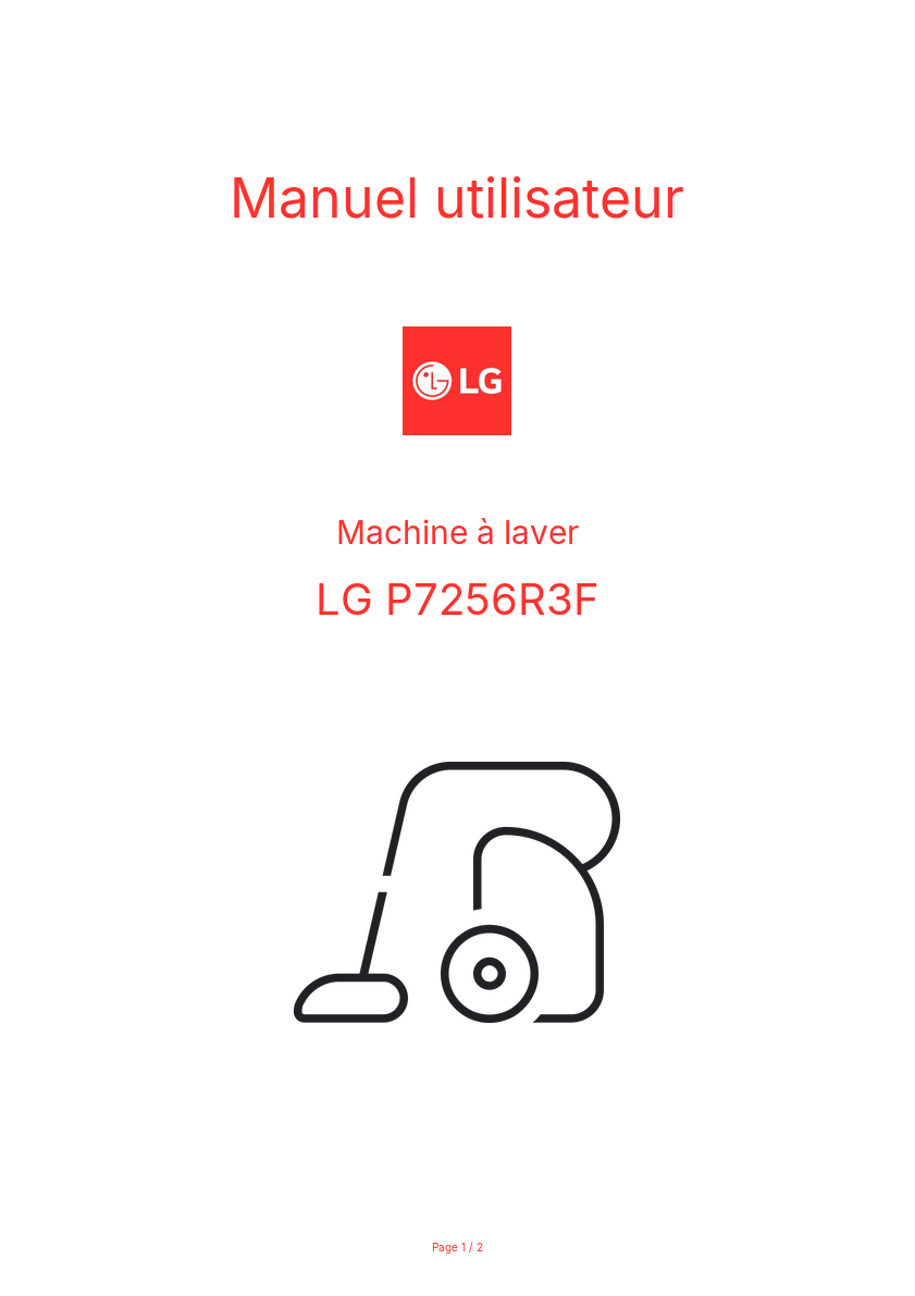 Page n°1 - Manuel utilisateur LG P7256R3F
