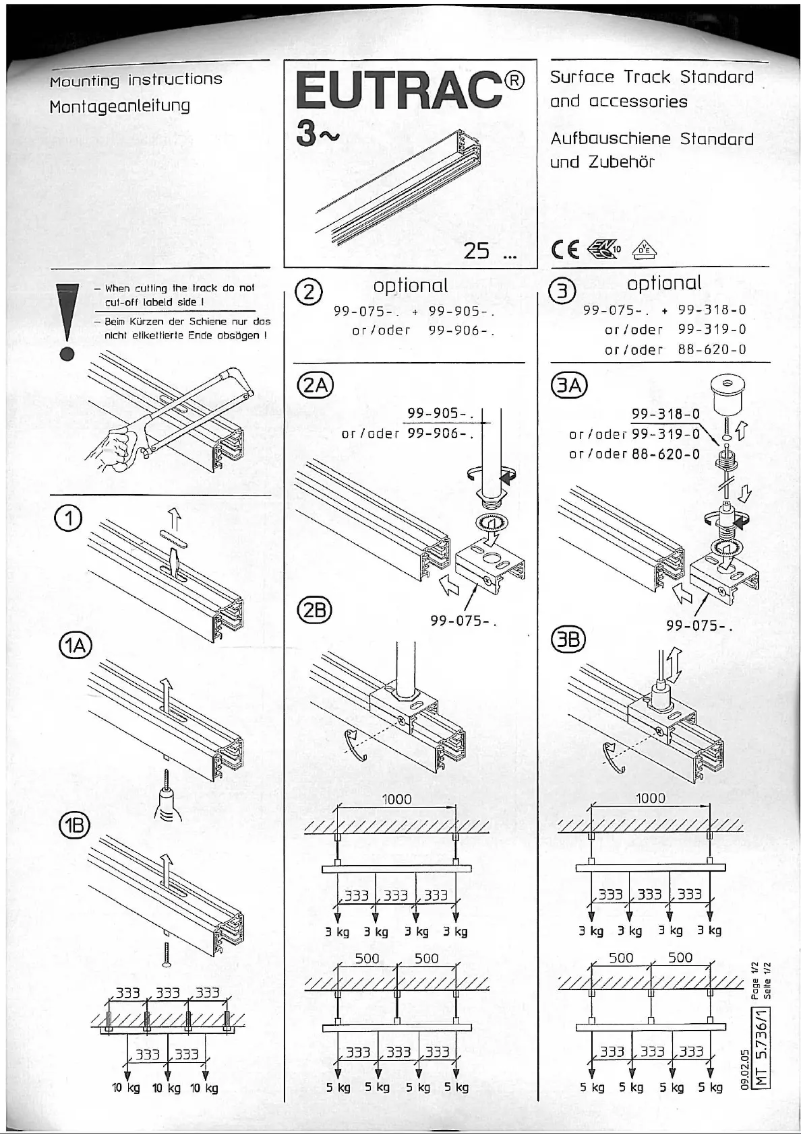 Page 1 de la notice Manuel utilisateur Eutrac 145202