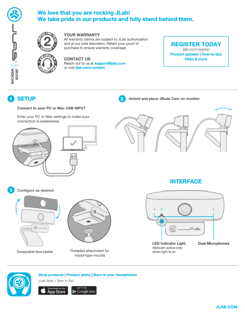 Image de la première page du manuel de l'appareil JBuds Webcam
