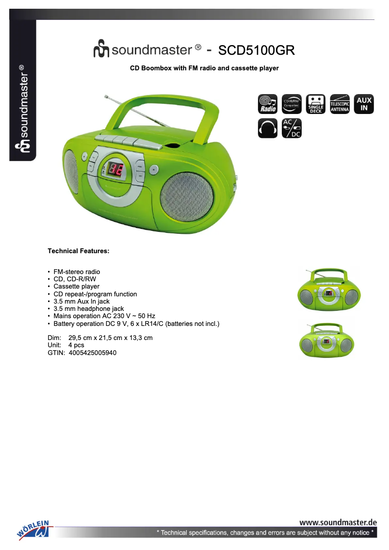 Image de la première page du manuel de l'appareil SCD5100GR