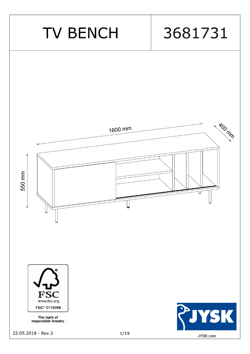 Page n°1 - Manuel utilisateur JYSK Farsund
