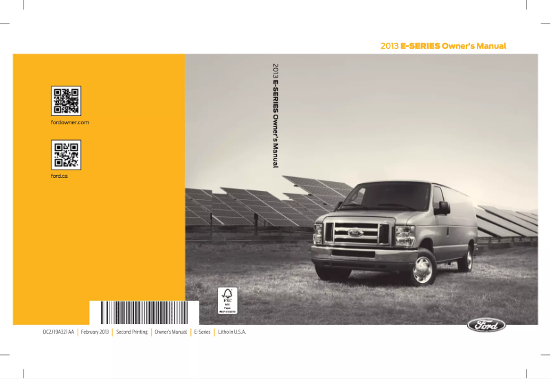 Page n°1 - Manuel utilisateur Ford E-250 (2013)