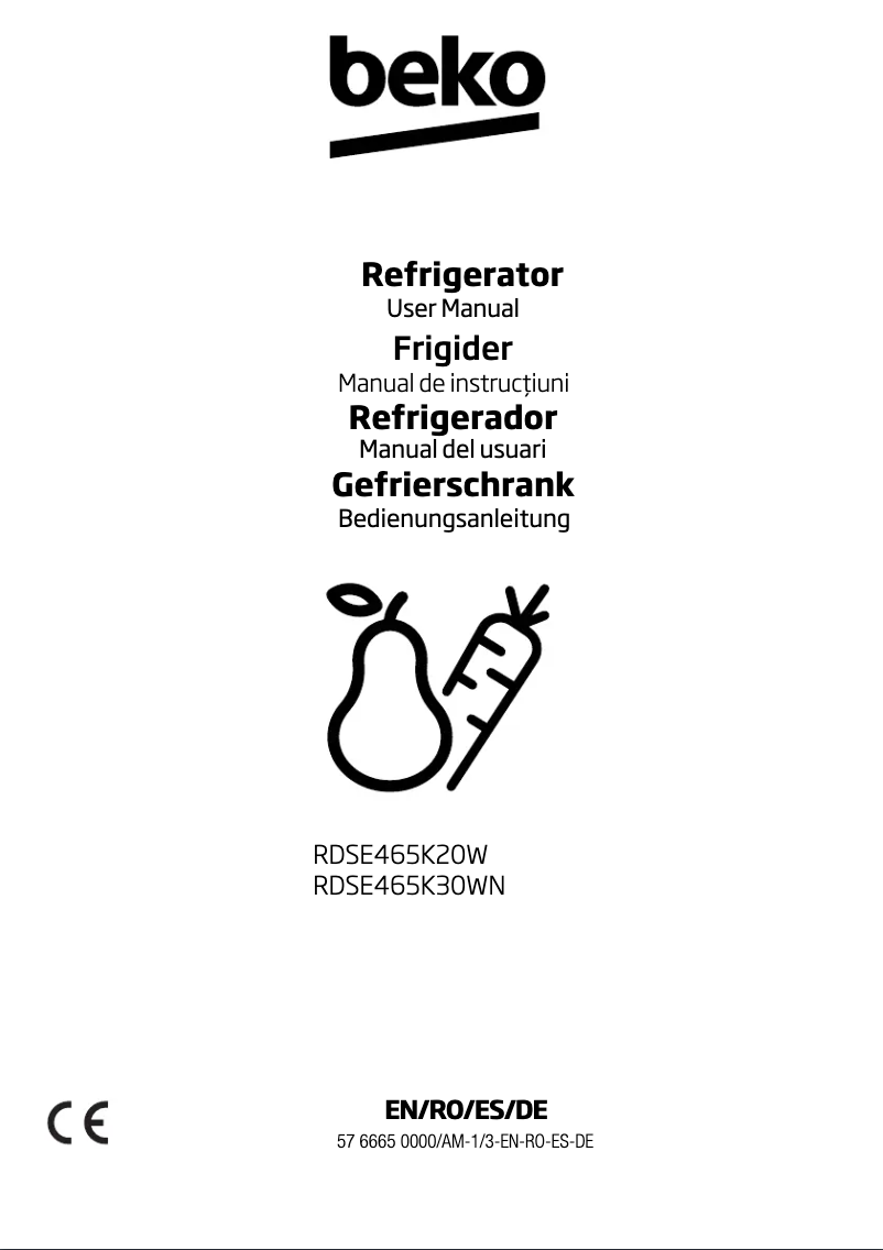 Page 1 de la notice Manuel utilisateur Beko RDSE465K30WN