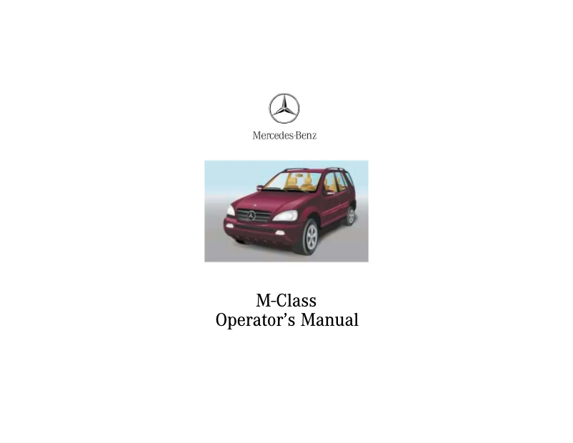 Page 1 de la notice Manuel utilisateur Mercedes-Benz M-Class (2002)