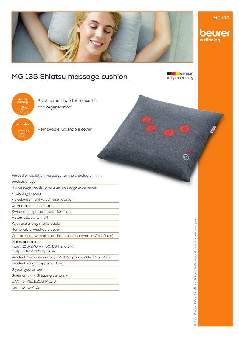 Image de la première page du manuel de l'appareil MG 135