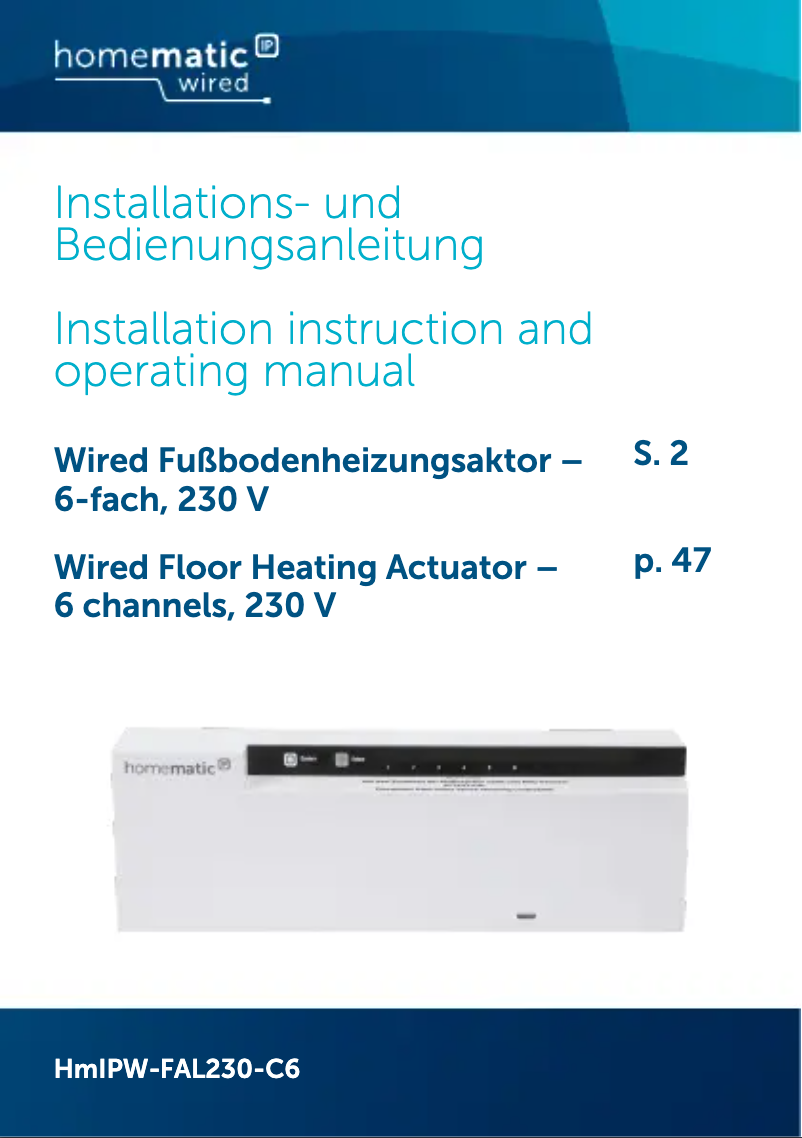 Image de la première page du manuel de l'appareil HMIPW-FAL230-C6