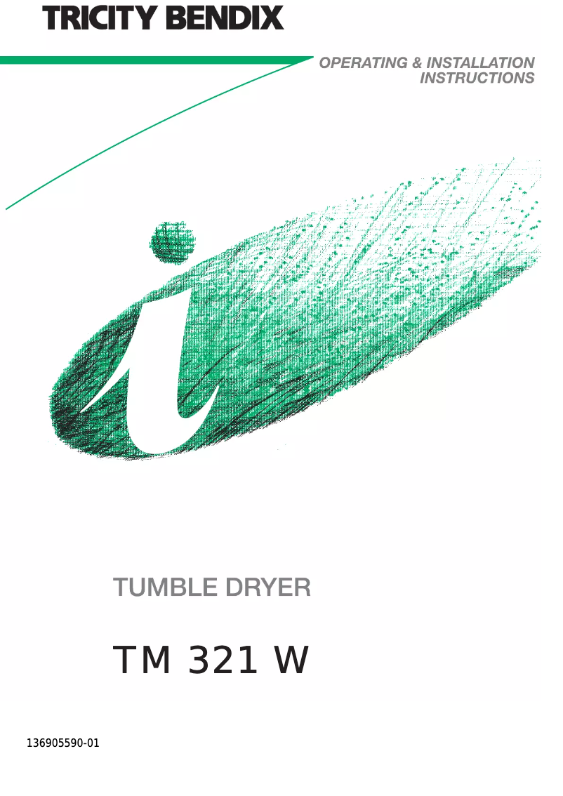 Page n°1 - Manuel utilisateur Tricity Bendix TM 321 W