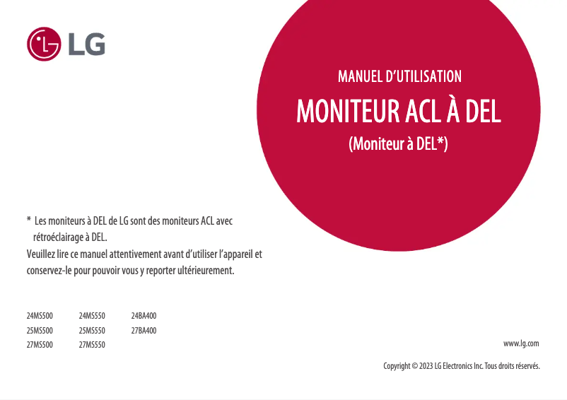 Page n°1 - Manuel utilisateur LG 24MS550