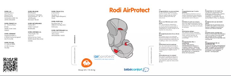 Image de la première page du manuel de l'appareil Rodi AirProtect