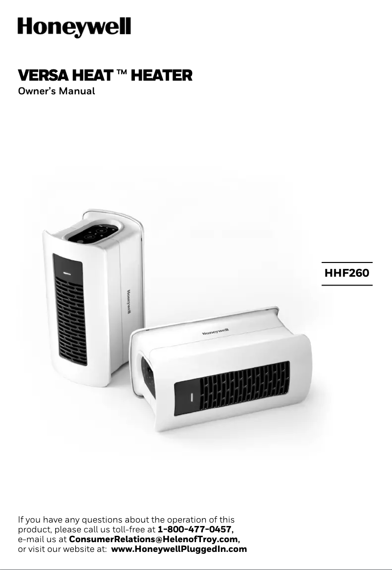 Image de la première page du manuel de l'appareil VersaHeat HHF260