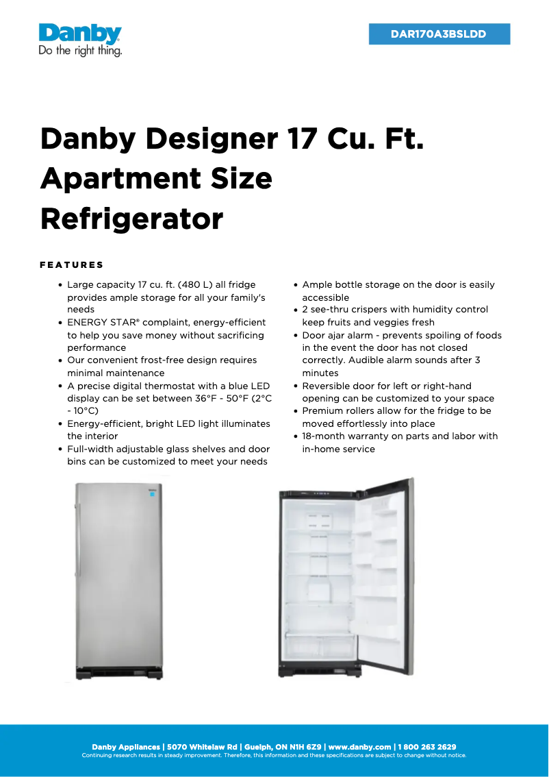 Imagen de la primera página del manual del dispositivo DAR170A3BSLDD