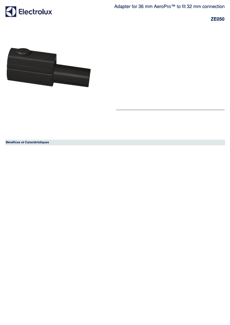 Page n°1 - Manuel utilisateur Electrolux ZE050