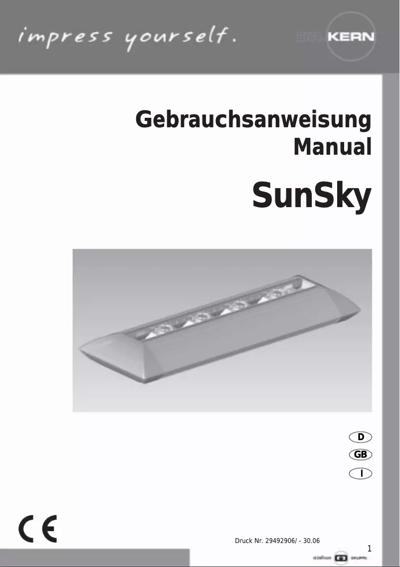 Page 1 de la notice Manuel utilisateur Dr. Kern SunSky