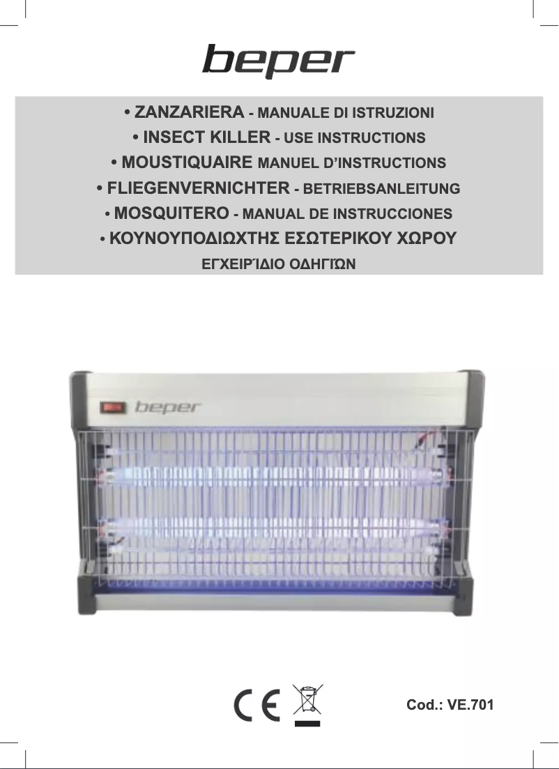 Page 1 de la notice Manuel utilisateur Beper VE.701