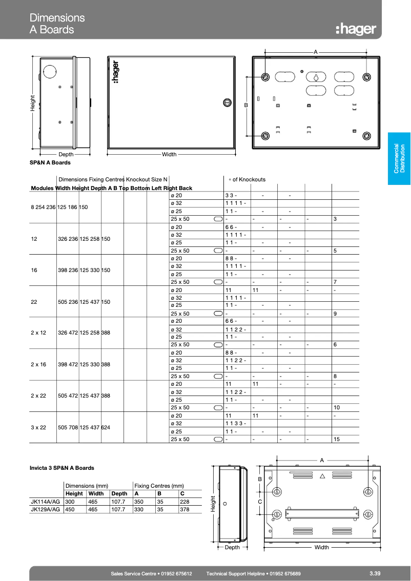Page 1 de la notice Fiche technique Hager JK314H