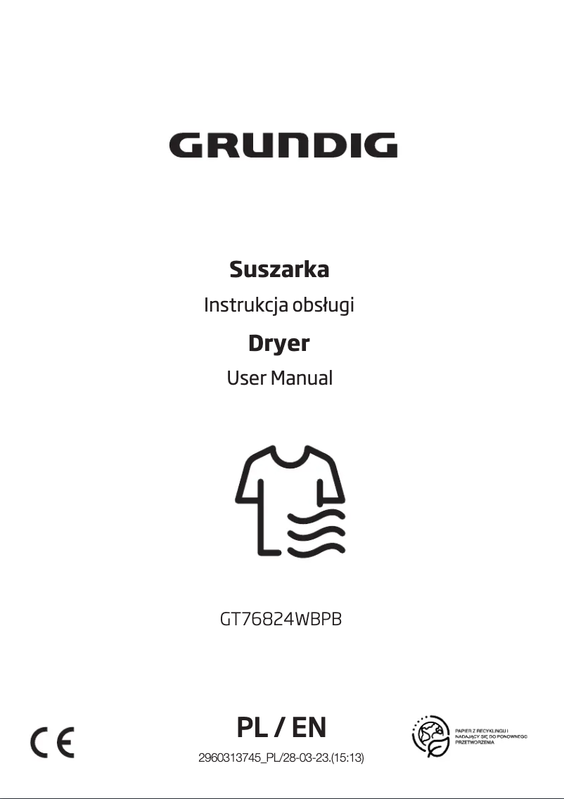 Page n°1 - Manuel utilisateur Grundig GT76824WBPB