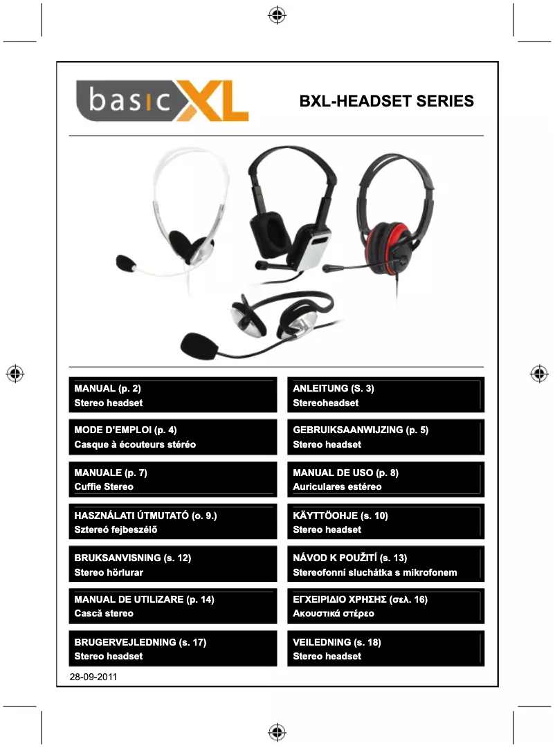 Página 1 del manual Manual de usuario basicXL BXL-HEADSET20