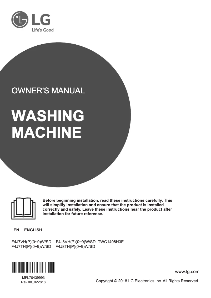 Página 1 del manual Manual de usuario LG TWC1408H3E