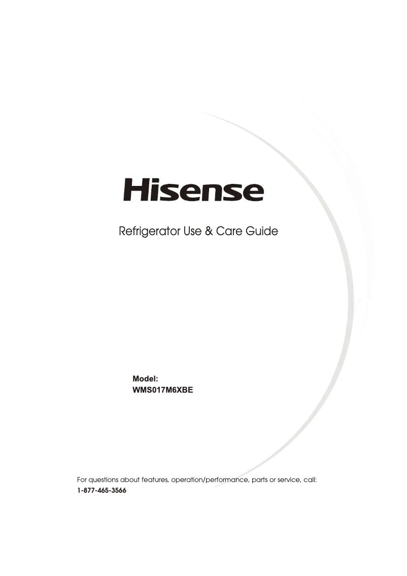 Page 1 de la notice Manuel utilisateur Hisense WMS017M6XBE