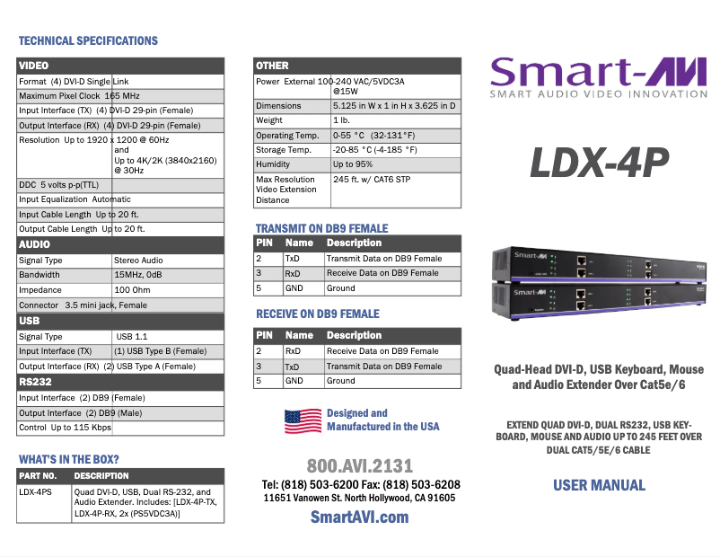 Page 1 de la notice Manuel utilisateur Smart-AVI LDX-4P