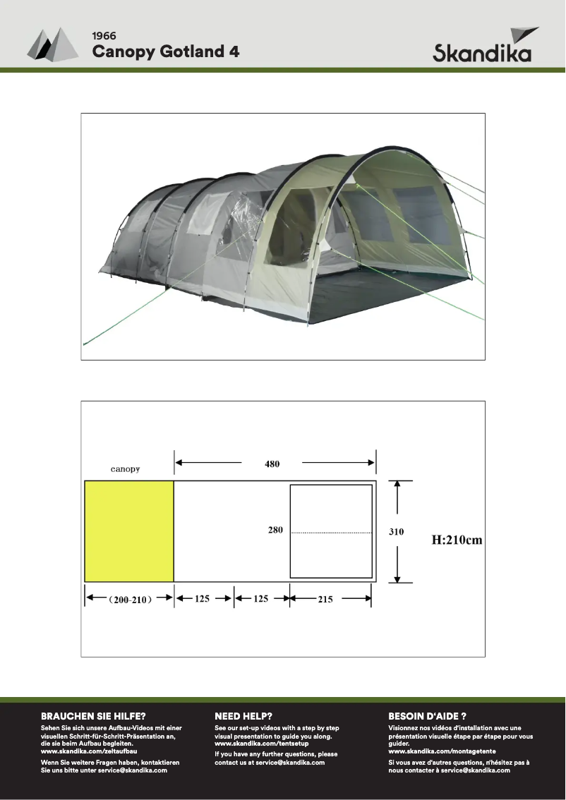 Page n°1 - Manuel utilisateur Skandika Canopy Gotland 4