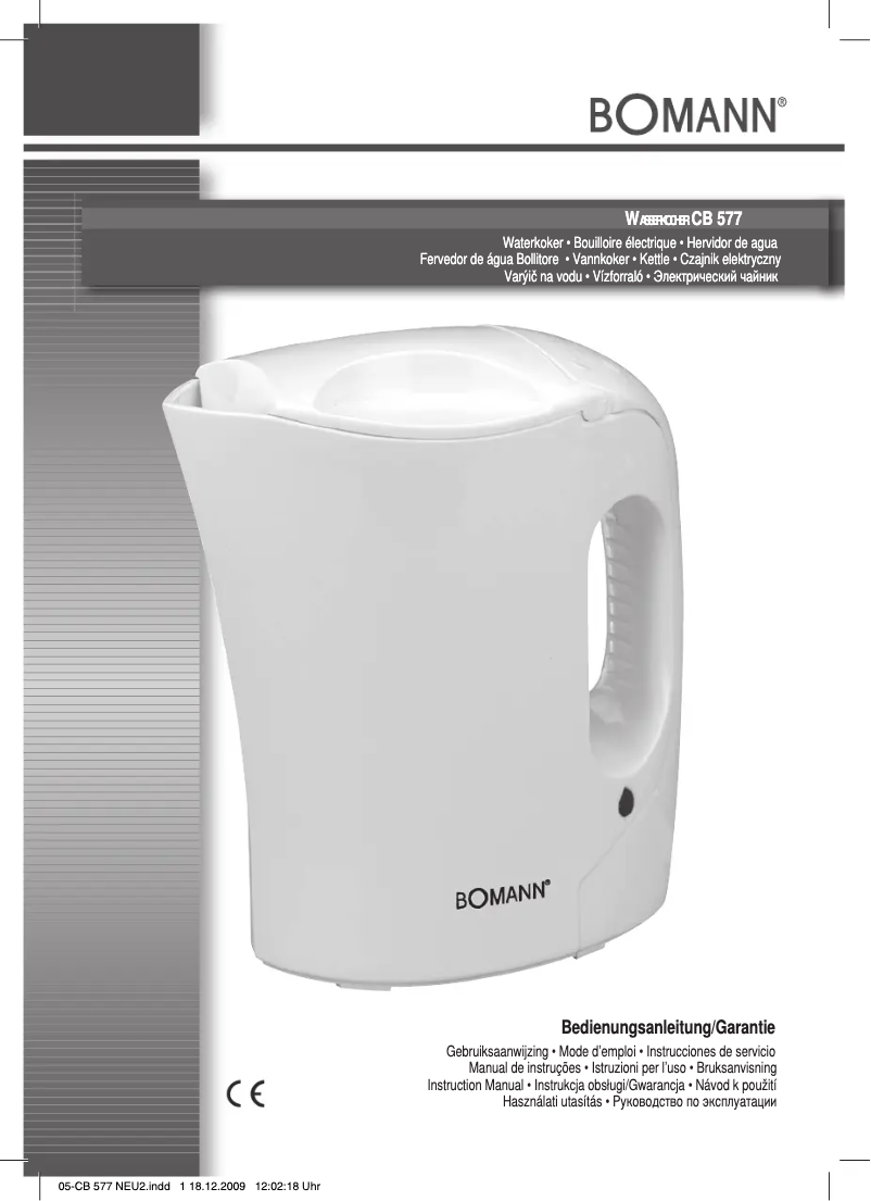 Page n°1 - Manuel utilisateur Bomann CB 577
