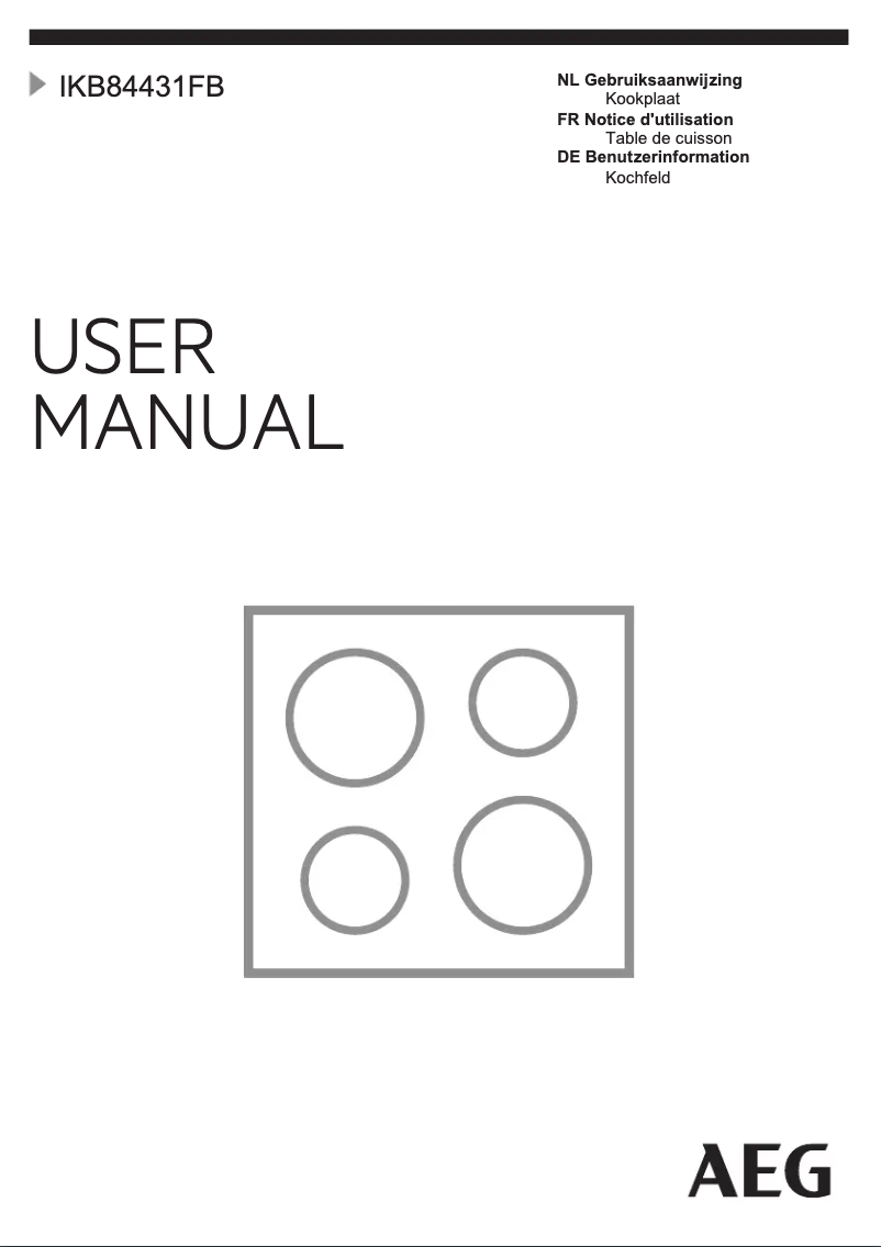 Page 1 de la notice Manuel utilisateur AEG IKB84431FB