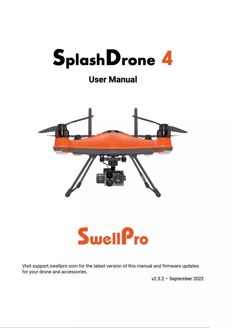 Page 1 de la notice Manuel utilisateur SwellPro SplashDrone 4