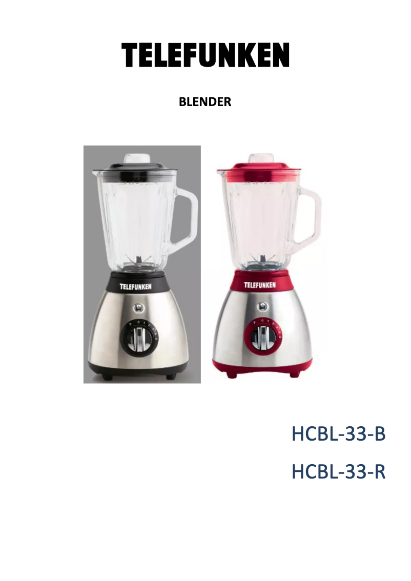 Page 1 de la notice Manuel utilisateur Telefunken HCBL-33-R