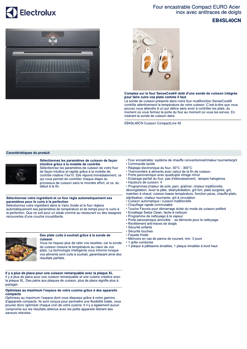 Page n°1 - Fiche technique Electrolux EB4SL40CN