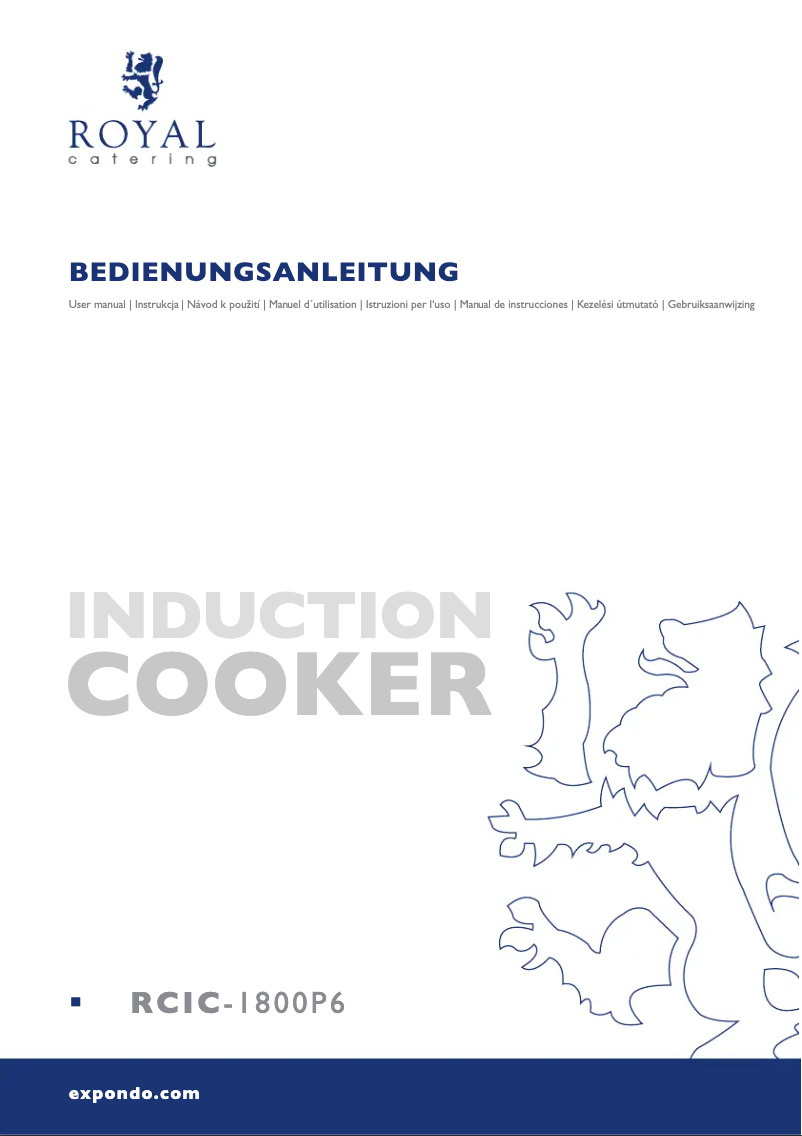 Page 1 de la notice Manuel utilisateur Royal Catering RCIC-1800P6