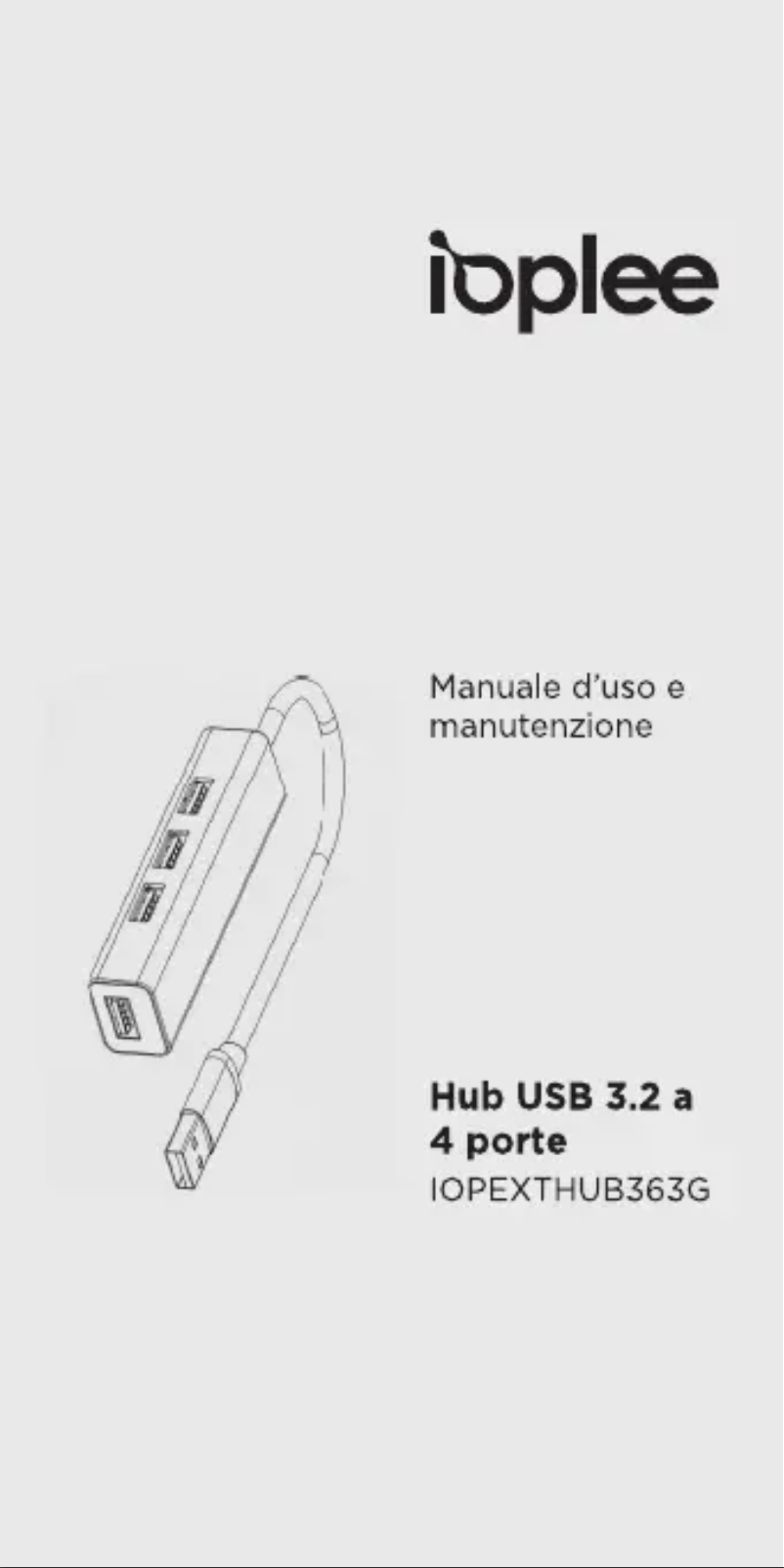 Image de la première page du manuel de l'appareil IOPEXTHUB363G