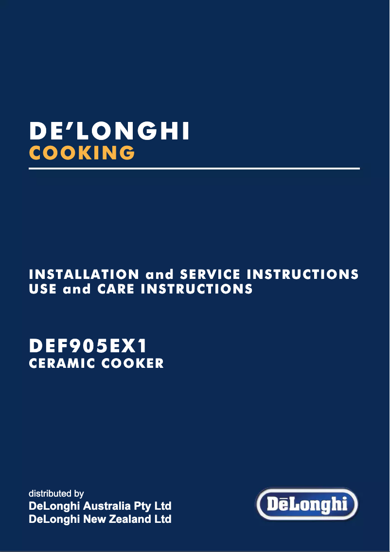 Image de la première page du manuel de l'appareil DEF905GW