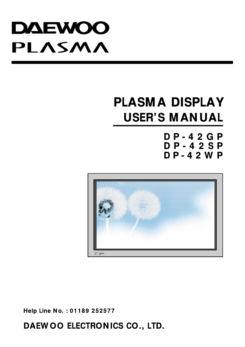 Page 1 de la notice Manuel utilisateur Daewoo DP-42SP