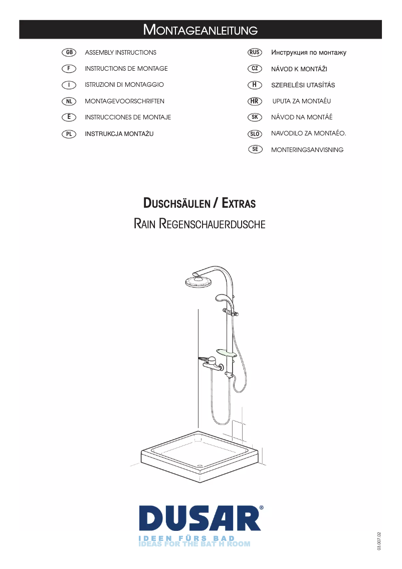 Page n°1 - Manuel utilisateur Dusar Rain